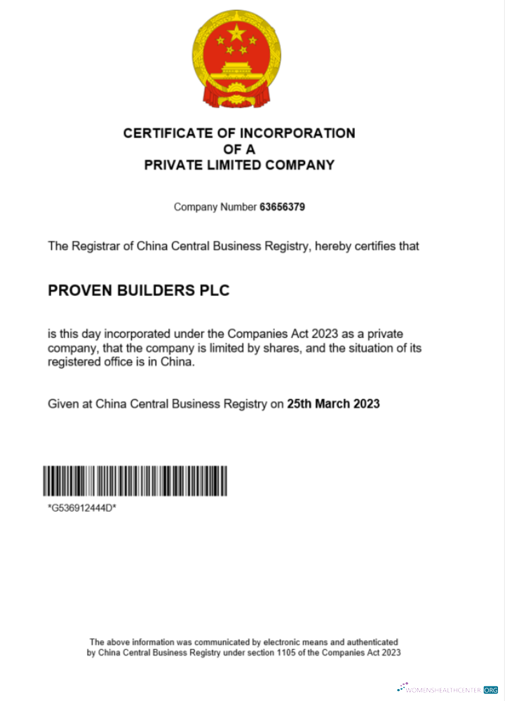 Download China certificate of registration Word and PDF template Photoshop template